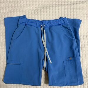 Figs Ceil Blue High Waisted Yola Scrub Pants